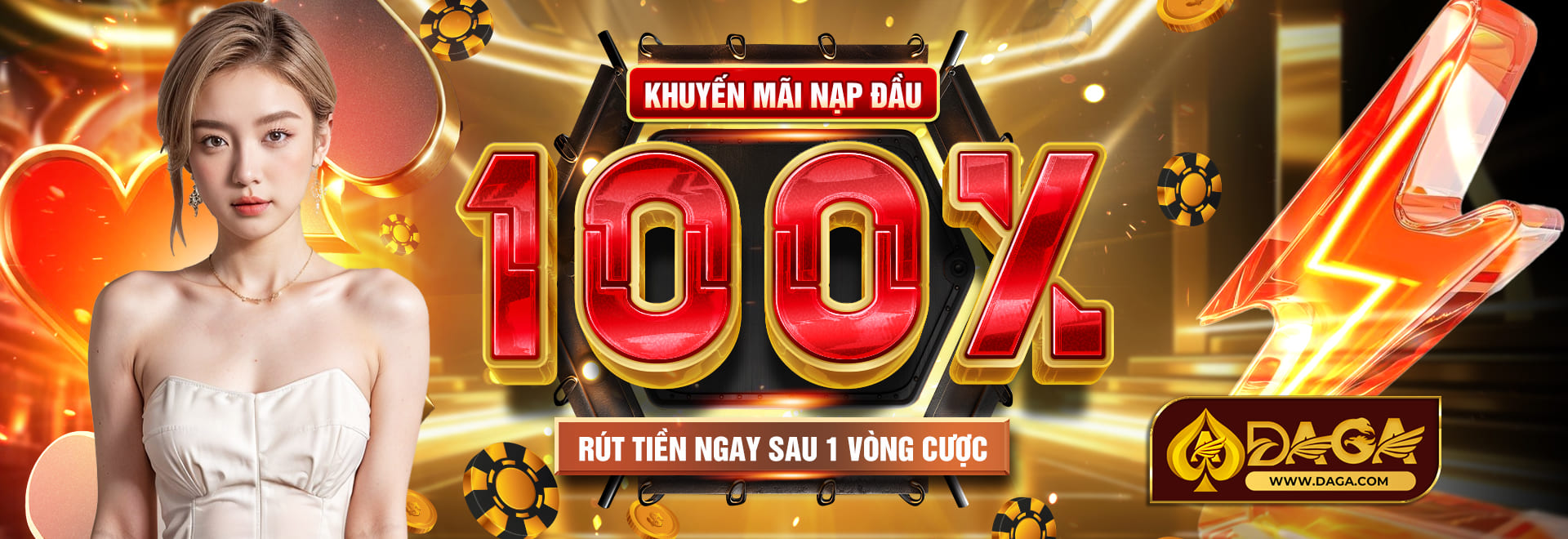 Khuyến mãi nạp đầu 100% daga