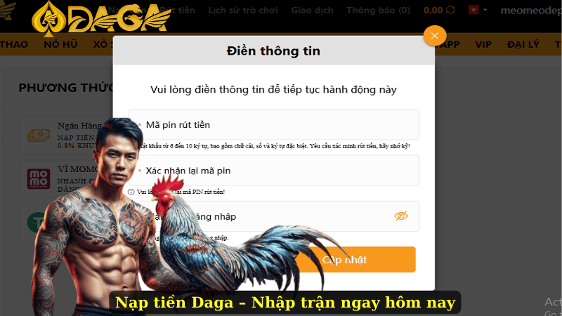 Nạp tiền Daga – Nhập trận ngay hôm nay