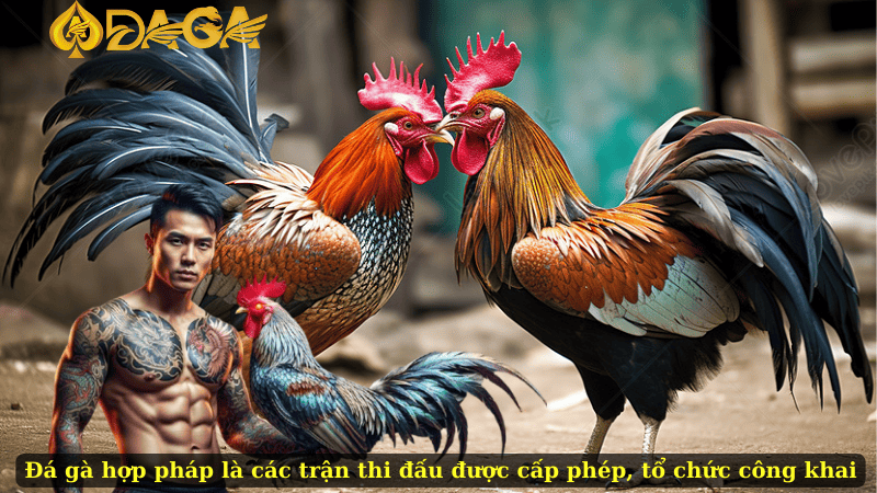 Đá gà hợp pháp là các trận thi đấu được cấp phép, tổ chức công khai